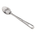 Thumbnail image #1 for Browne USA Foodservice Conventional 572112 Perforated Stainless Steel Serving Spoon, 11"L, Grooved Handle