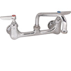 Thumbnail image #1 for AllPoints Foodservice Parts & Supplies 1101134 Commercial Wall-Mount Faucet, 8" Centers, 6" Swivel Spout, Lead-Free, Chrome-Plated Brass