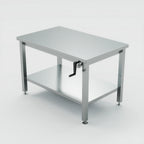 Thumbnail image #1 for Winholt Equipment DTS-3060H32-ADJ-9 Hydraulic-Lift Stainless Steel Work Table, 60"W x 30"D, 32–41"H, Open Undershelf