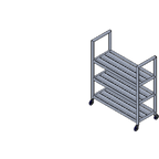 Thumbnail image #1 for Renfro Industries Inc. RISTAFCSR24603BB Box Beef Cart, 24"W x 60"D x 68"H, 3-Tier, 2,500 lb Capacity