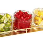 Thumbnail image #2 for Cal-Mil Monaco 22621-4-116 3-Jar Condiment Caddy, Metal, Shiny Gold, Holds Three 16 oz Round Glass Jars