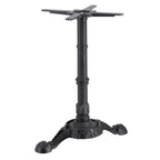Thumbnail image #1 for G & A Commercial Seating BF Series BF0522 Cast Iron Table Base, 5" x 22" Spread, Four-Prong Sculpted Base, 3" Column, Dining Height, Black Finish