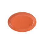 Thumbnail image #1 for Tuxton China Concentrix CPH-0962 Ceramic Oval Platter, 9-3/4" x 7", Coupe Rim, Papaya Case of 2 Dozen