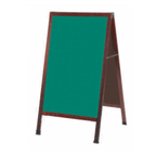 Thumbnail image #1 for AARCO MA-1G Sidewalk Chalkboard, 24"W x 42"H, Green Composition Board, Solid Oak A-Frame