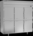 Thumbnail image #5 for Beverage Air P-Series Three-Section Pass-Thru Reach-In Refrigerator with 12 Solid Half Doors, 73.99 Cu. Ft.