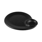 Thumbnail image #1 for G.E.T. Hermosa - EGS B598118-B . . 2-Compartment Melamine Chip & Dip Plate, Black, 10" Case of 6