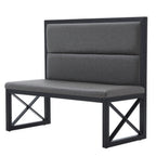 Thumbnail image #1 for ATSMFG ATS AT&S-AMS-42-GRY MFG Single Dining Booth, 47-1/2"W, Gray Vinyl Upholstered Seat & Back, Open Base, Black Powder-Coated Metal Frame
