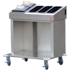 Thumbnail image #2 for Steril-Sil Company E1-CRT36-1V1HP Stainless Steel Food Pan Serving Cart, 35-1/4"W x 24-3/4"D x 41"H, Holds 150 Trays