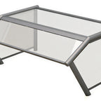 Thumbnail image #1 for Eagle Group Tuffak DCS5-DSG-CST Cafeteria-Style Sneeze Guard, 78"W x 19-9/16"D x 14"H, Single-Sided, Clear Polycarbonate, Stainless Steel