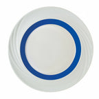 Thumbnail image #1 for Libbey Schonwald, Donna Senior 9181826-62971 Round Porcelain Plate, 10-1/4", Continental White with Dark Blue Band