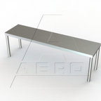 Thumbnail image #1 for AERO Manufacturing 4O-10120 Table-Mount Single-Deck Stainless Steel Overshelf, 120"W x 10"D x 18"H, 16 Gauge