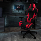 Thumbnail image #2 for Flash Furniture CH-187230-RED-GG High-Back Bonded Leather Gaming Chair with Padded Arms, Headrest, Lumbar Support and Casters