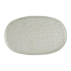 Thumbnail image #1 for Steelite International My Glass Studio GS193807 Oval Glass Serving Platter, 15.375 x 9.875 x 0.875 in, Crackle Cream