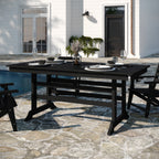 Thumbnail image #2 for Flash Furniture LE-HMP-158-01-BLK-GG 72" Rectangular Black HDPE Adirondack Dining Table, Seats 6
