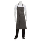 Thumbnail image #1 for Chef Works Dorset ABCAQ004-PEW-0 Chef's Bib Apron, 40"L x 39"W, 100% Cotton, Pewter, Adjustable Neck, 2 Pockets