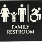 Thumbnail image #1 for TableCraft Products Cash & Carry 695651 Family Restroom Sign with Handicap Symbol, Braille/Tactile, Adhesive, 6 x 9 in Case of 72
