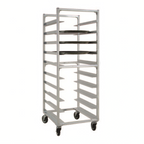 Thumbnail image #1 for New Age NS893 Mobile Aluminum Tray Rack, Open Sides, 10-Tray Capacity, 6" Centers, 69-3/4" H