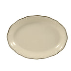 Thumbnail image #1 for CAC China Seville SC-14B Ceramic Oval Platter, 12-5/8"L x 9-1/4"W, Scallop Edge 1 Dozen