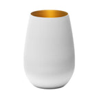 Thumbnail image #1 for Global Tableware Collective Stolzle, Glisten Z3520012EL086 Stemless Crystalline Wine Glass, 16.5 oz, Matte White & Gold Case of 2 Dozen