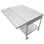 Thumbnail image #1 for IMC/Teddy WTS-2848 Mobile Serving Table, 48"W x 28"D, Stainless Steel Top and Undershelf, V Tray Slide, Casters