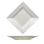 Thumbnail image #1 for International Tableware Elite EL-212 Square Porcelain Platter, 11-5/8", Deep Rolled Edge, Bright White 1 Dozen