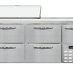 Thumbnail image #1 for Continental Refrigerator RA68N10-D 68" Refrigerated Sandwich Prep Table, 1 Door, 4 Drawers, 10-Pan Top, Side-Mounted Refrigeration