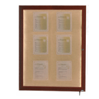 Thumbnail image #1 for AARCO Products LWL4836W Enclosed Display Case, 36"W x 48"H, LED-Lit, Lockable, Walnut Finish, Indoor/Outdoor