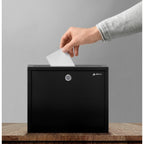 Thumbnail image #1 for Alpine Industries ADI631-03-BLK Wall-Mountable Suggestion Box, Keyed Lock, Black Finish, 12"W x 3"D x 10"H Case of 10