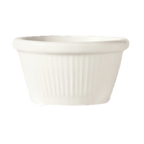 Thumbnail image #1 for Libbey Bedrock RM-02 2 oz Round Fluted White Ramekin, 2-3/4"D x 1-1/2"H
