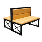 Thumbnail image #1 for ATSMFG ATS AT&S-AMD-36-YL-YEL MFG Double Dining Booth, 47.5"L, Yellow Vinyl Upholstered Seat and Back, Open Black Metal Base