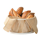Thumbnail image #2 for Cal-Mil Portland 4114-10-15 Round White Wire Serving Basket, 10-1/2" Diameter x 5-1/2"H