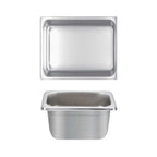 Thumbnail image #1 for Thunder Group STPA4124 1/2 Size Solid Steam Table Pan, 4" Deep, 25 Gauge 18/8 Stainless Steel, Anti-Jam Case of 24