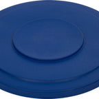 Thumbnail image #1 for CFS Brands Bronco 34103314 Round Plastic Waste Container Lid, Flat, for 32-Gallon Container, Blue Case of 4