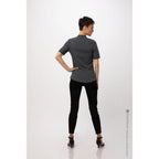 Thumbnail image #2 for Chef Works Seersucker SHC08W-CHR-XL Women's Charcoal Chef Shirt, Short Sleeve, Snap Front, Poly/Cotton, XL