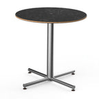 Thumbnail image #1 for Steelite International Mogogo, Polo MGCPRR01MSXX Round Bistro Table, 30" Dia. x 29" H, Nero Marquina Marble Laminate Top, Pedestal Base