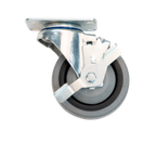 Thumbnail image #1 for New Age C539 Plate Caster, Swivel with Brake, 4-Inch Diameter, Thermoplastic Rubber Wheel, 250-lb Capacity