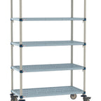 Thumbnail image #1 for Metro MetroMax Q MQ-1830G-80-M5 Mobile Polymer Shelving Unit, 30"W x 18"D x 80"H, 5-Shelf, Louvered, Starter Unit