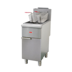 Thumbnail image #1 for Omcan USA 48637 Restaurant Floor Fryer, LP Gas, 40–50 lb Stainless Steel Fry Pot, 4 Tube Burners, 2 Fry Baskets