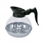 Thumbnail image #1 for CAC China BVCD-64K 64 oz Coffee Decanter, Clear Polycarbonate Body, Stainless Steel Base, Black Handle Case of 24