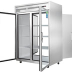 Thumbnail image #5 for Everest Refrigeration ESPT-2G-2S 48 Cu. Ft. Two-Section Pass-Thru Reach-In Refrigerator, Glass Front/Solid Rear, Stainless Steel