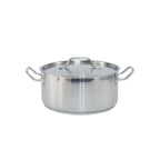 Thumbnail image #1 for CAC China SSBZ-8 8 qt Stainless Steel Brazier with Lid, 11", Induction Ready, Tri-Ply Bottom Case of 4