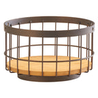 Thumbnail image #1 for Cal-Mil Sierra 3911-10-84 Round Rustic Pine Accent Bowl with Metal Frame, Bronze Finish, 10" Dia. x 6"H
