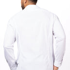 Thumbnail image #2 for Chef Works SES02-WHT-M Men's White Chef Shirt, Long Sleeve, Snap Front, Medium