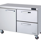 Thumbnail image #1 for Blue Air FSE LLC BLUR60-D2R-HC Two-Section Undercounter Refrigerator, 60-3/8"W, Stainless Steel, 2 Drawers & 1 Door, Rear-Mounted Self-Contained