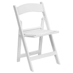 Thumbnail image #1 for Flash Furniture Hercules LE-L-1-WHITE-GG Folding Chair, White Resin Frame and Back, White Padded Vinyl Seat, 1000 lb Capacity