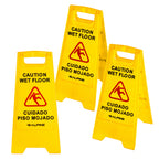 Thumbnail image #1 for Alpine Industries ALP499-3 Caution Wet Floor Sign, 24" H, A-Frame, Yellow Plastic