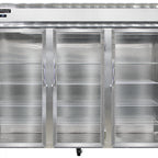 Thumbnail image #1 for Continental Refrigerator Designer Line D3RENGD Three-Section Wide Reach-In Refrigerator, Glass Doors, Self-Contained, Stainless Steel Front