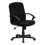 Thumbnail image #1 for Flash Furniture GO-ST-6-BK-GG Mid-Back Fabric Executive Swivel Office Chair with Nylon Arms and Casters