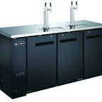 Thumbnail image #1 for SABA SDD-24-72 Three-Section Direct-Draw Beer Dispenser, 72-3/4" W, 3 Half-Barrel Capacity, Solid Doors, Black Exterior