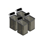 Thumbnail image #1 for Arcobaleno Pasta Equipment APCB5SET4 Pasta Cooker Basket Set, 4-Piece, Size #5, Stainless Steel Perforated Baskets, 454–907 g Capacity Each